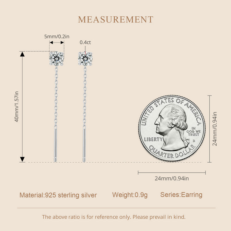 0.4ct Moissanite Threader Earrings
