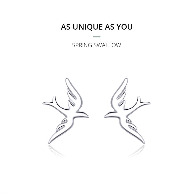 Spring Swallow Hoop Earrings