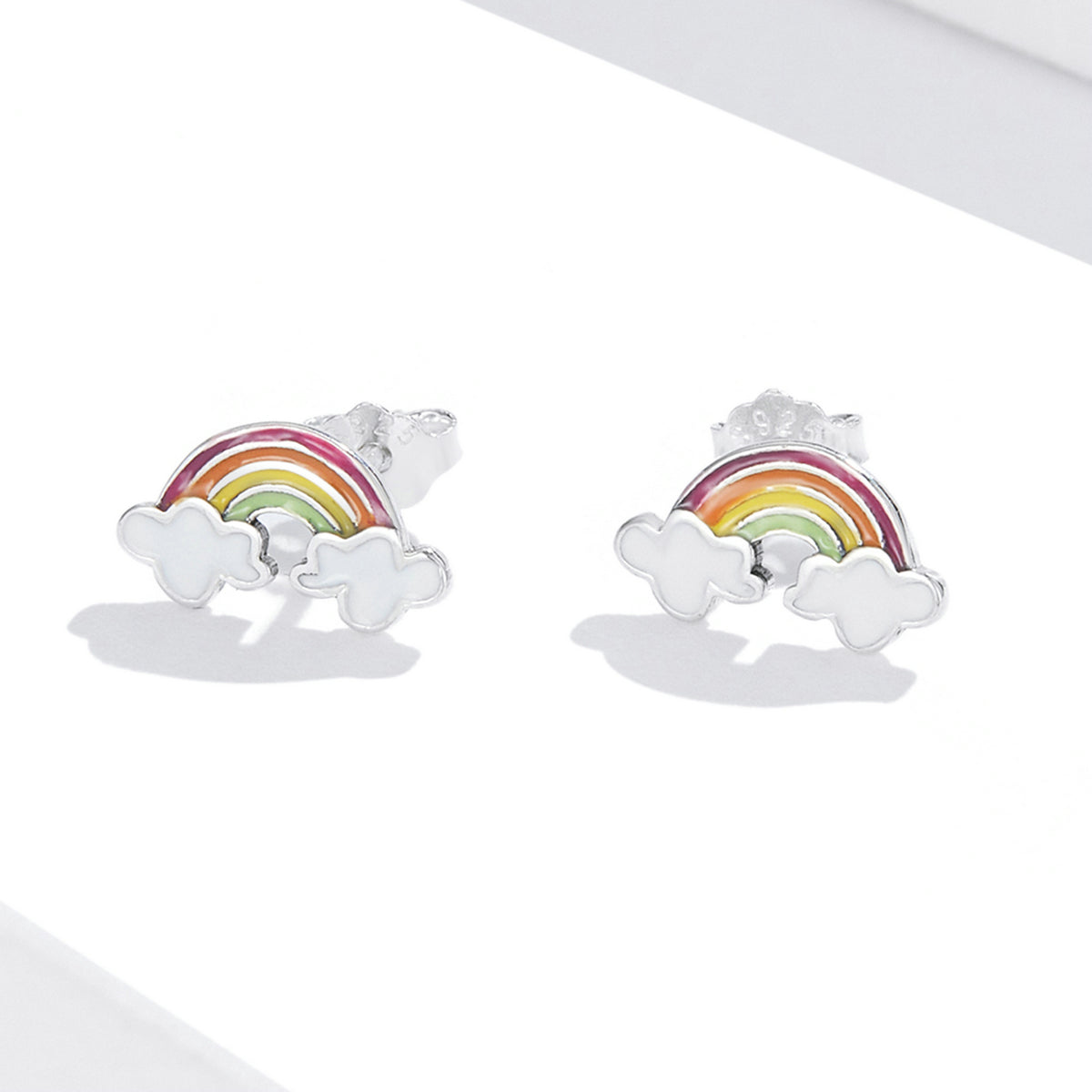 Rainbow Cloud Stud Earrings