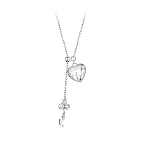 Lock and Key Pendant Necklace