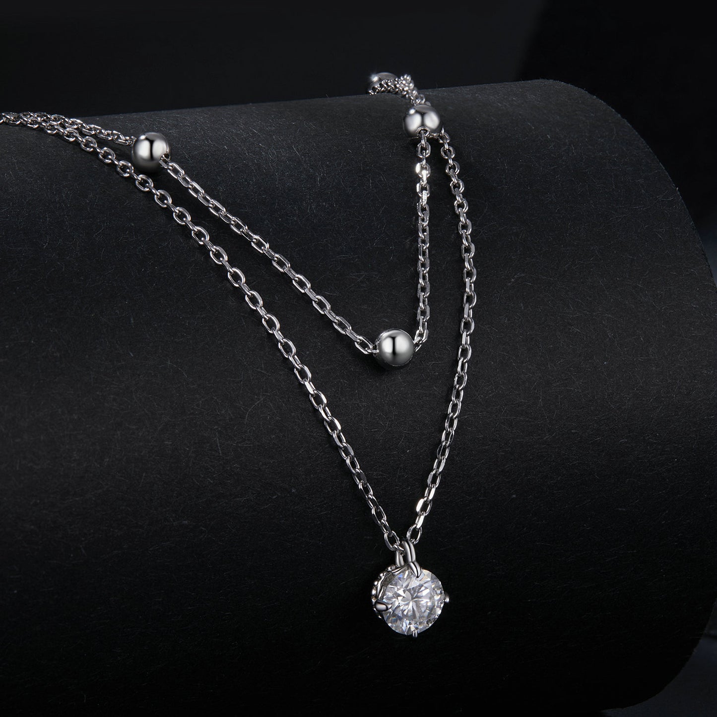 Double-Layer 0.5ct Moissanite Necklace