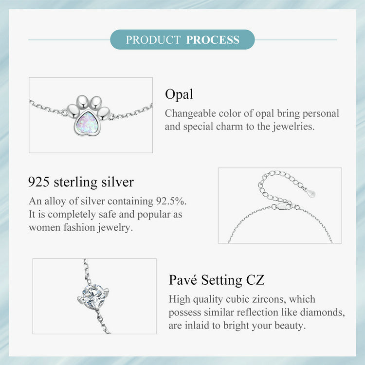 Opal Pawprint Bracelet