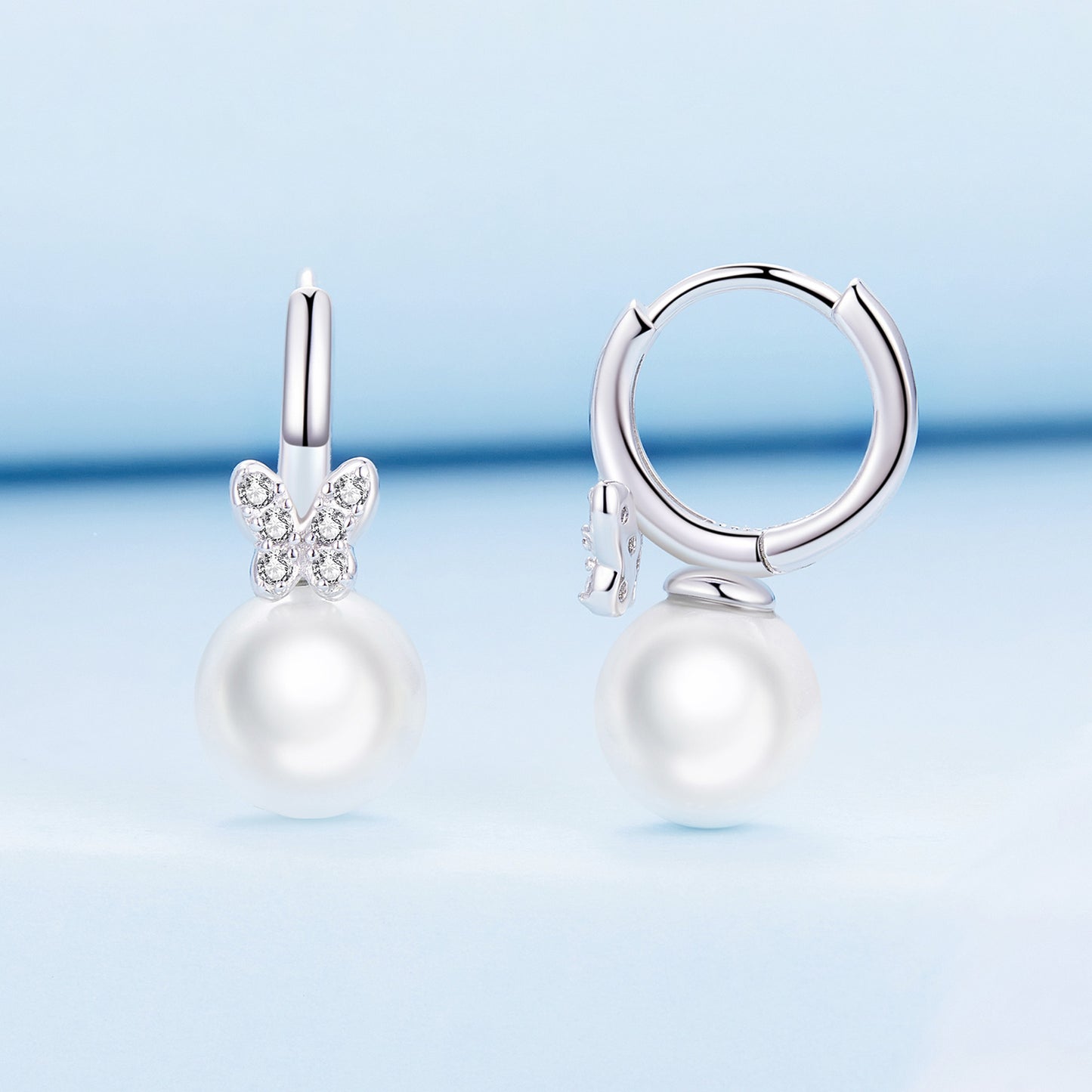 Butterfly Pearl Clip-On Earrings