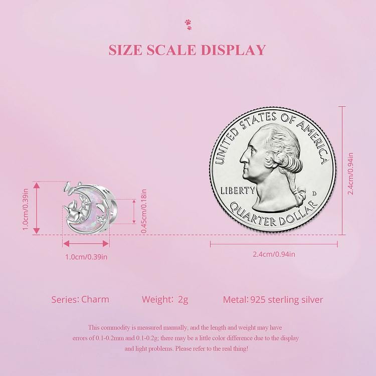 Opal Moon Cat Charm