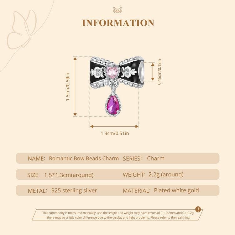 Romantic Bow Beads Charm