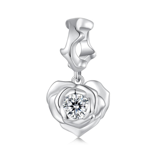 Rose Heart Pendant Charm