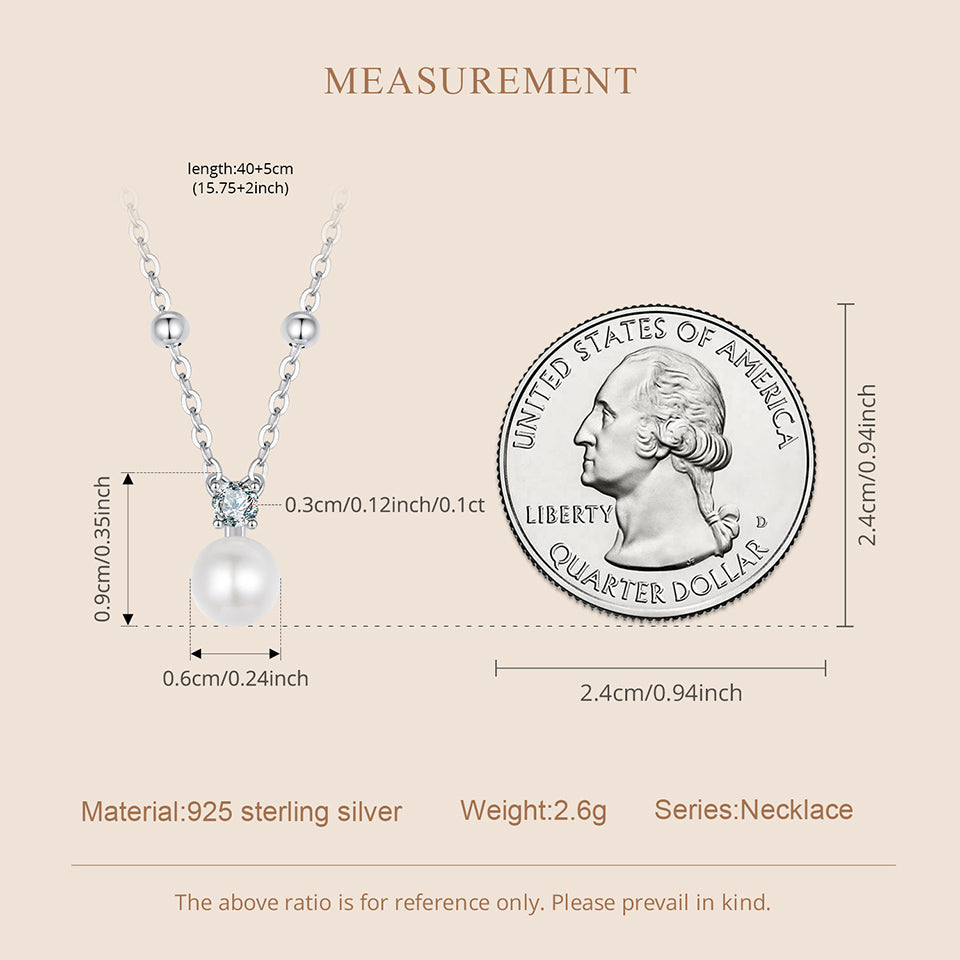 Pearl Moissanite Collarbone Necklace