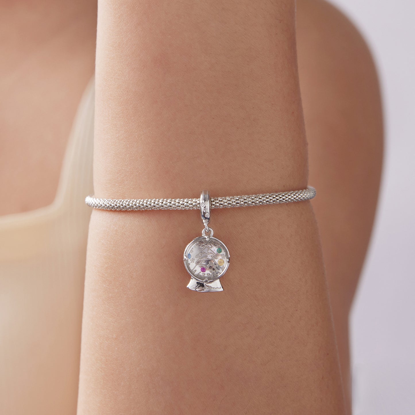 Christmas Crystal Ball Pendant Charm