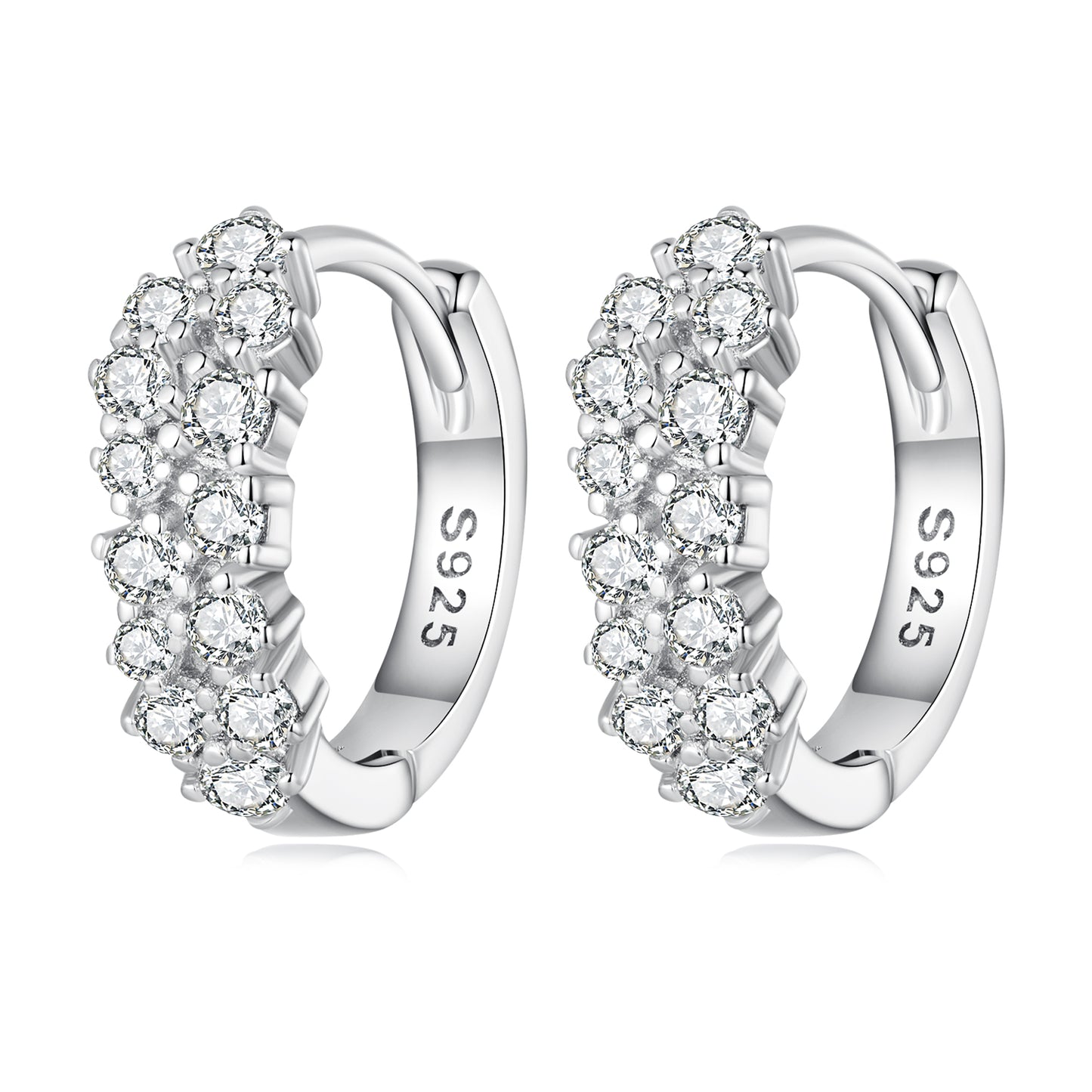 Elegant Zircon Clip-On Earrings