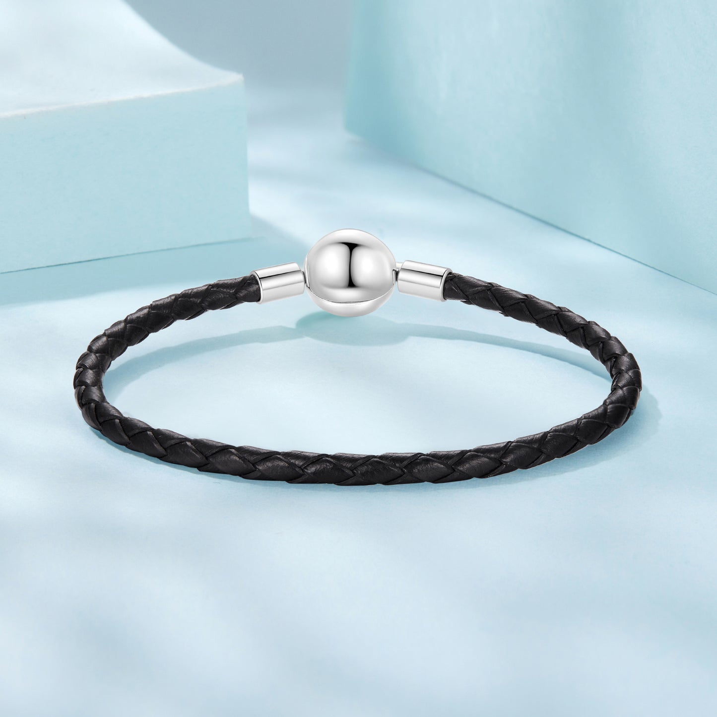 Beaded Clasp Leather Cord Bracelet