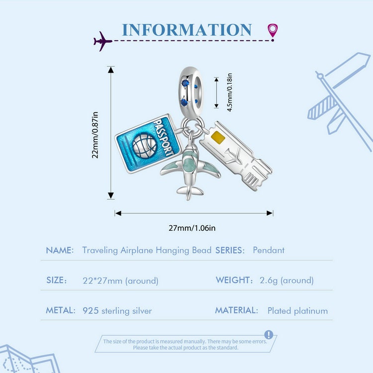 Traveling Airplane Charm