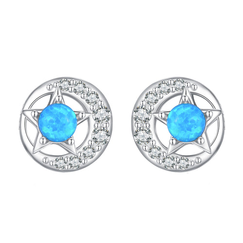 Star and Moon Stud Earrings