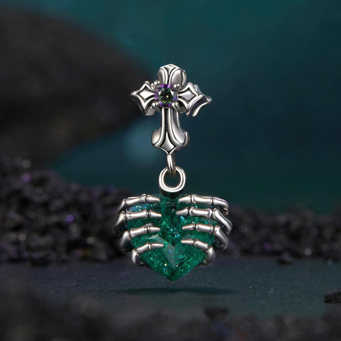 Heart of Skull Pendant Charm