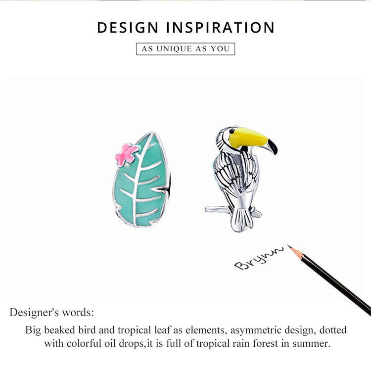 Bird and Leaf Earrings