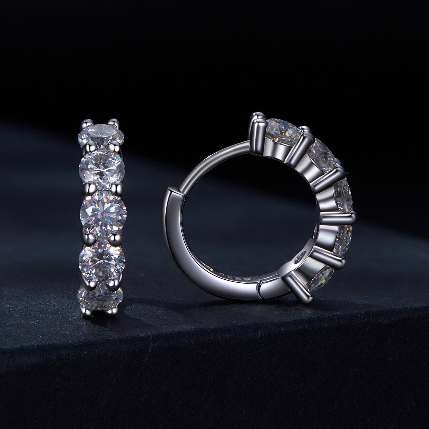 Half-Hoop Moissanite Ear Climbers