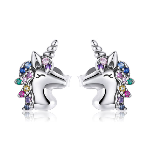 Geometric Pony Stud Earrings