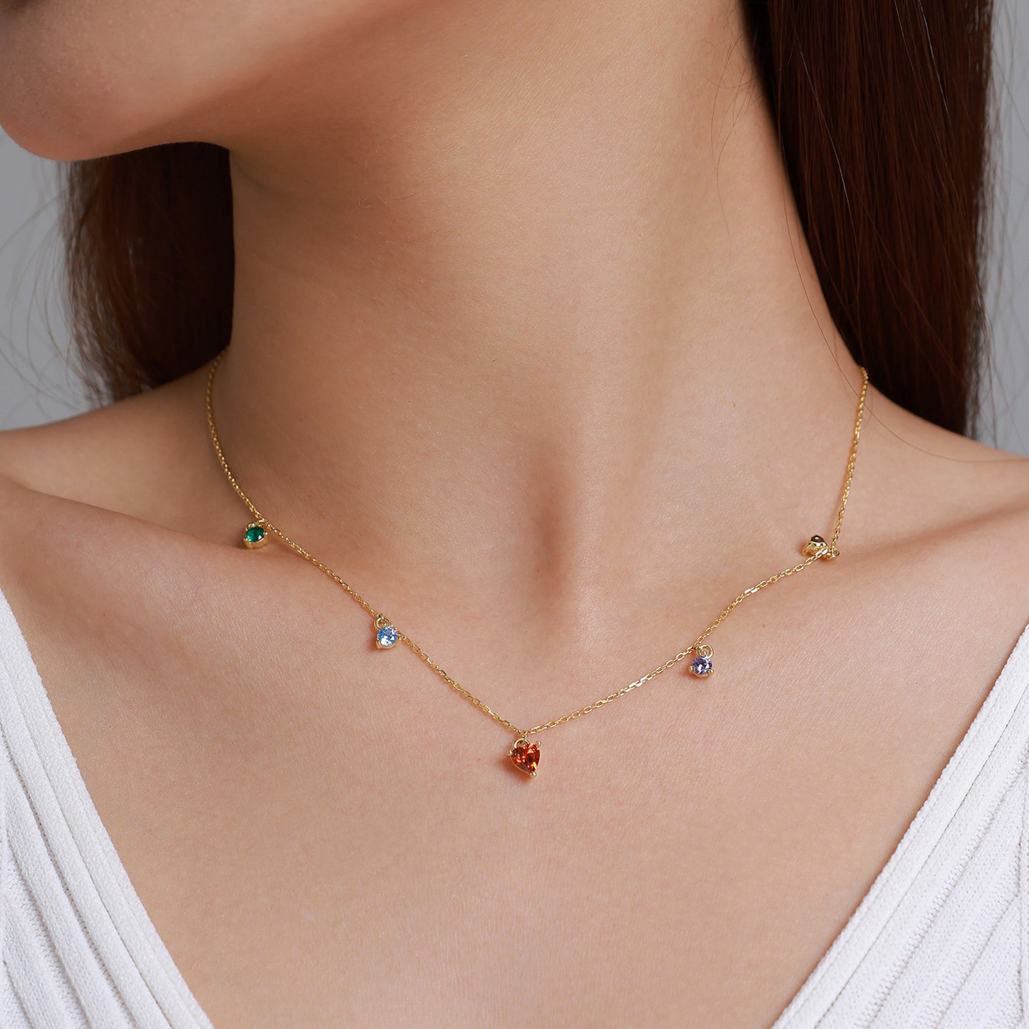 Colorful Zircon Statement Necklace