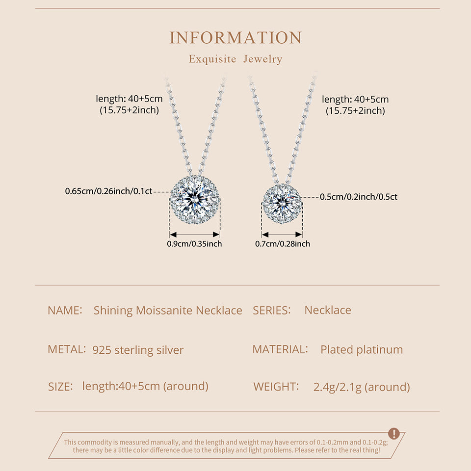 0.5 Carat Sparkling Moissanite Necklace