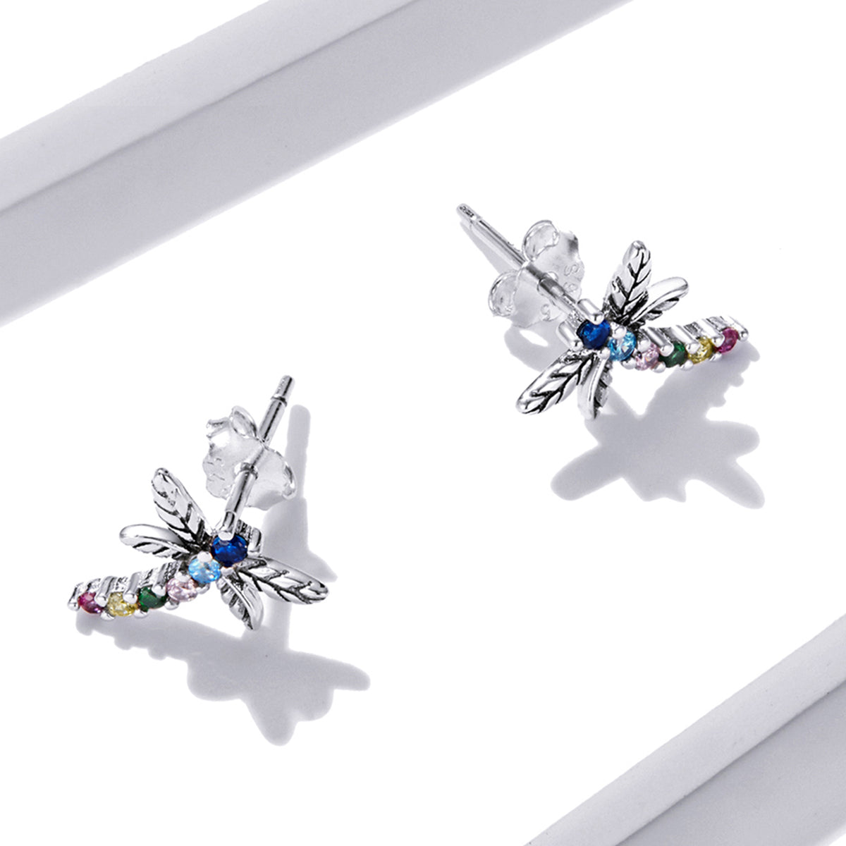 Colorful Dragonfly Stud Earrings