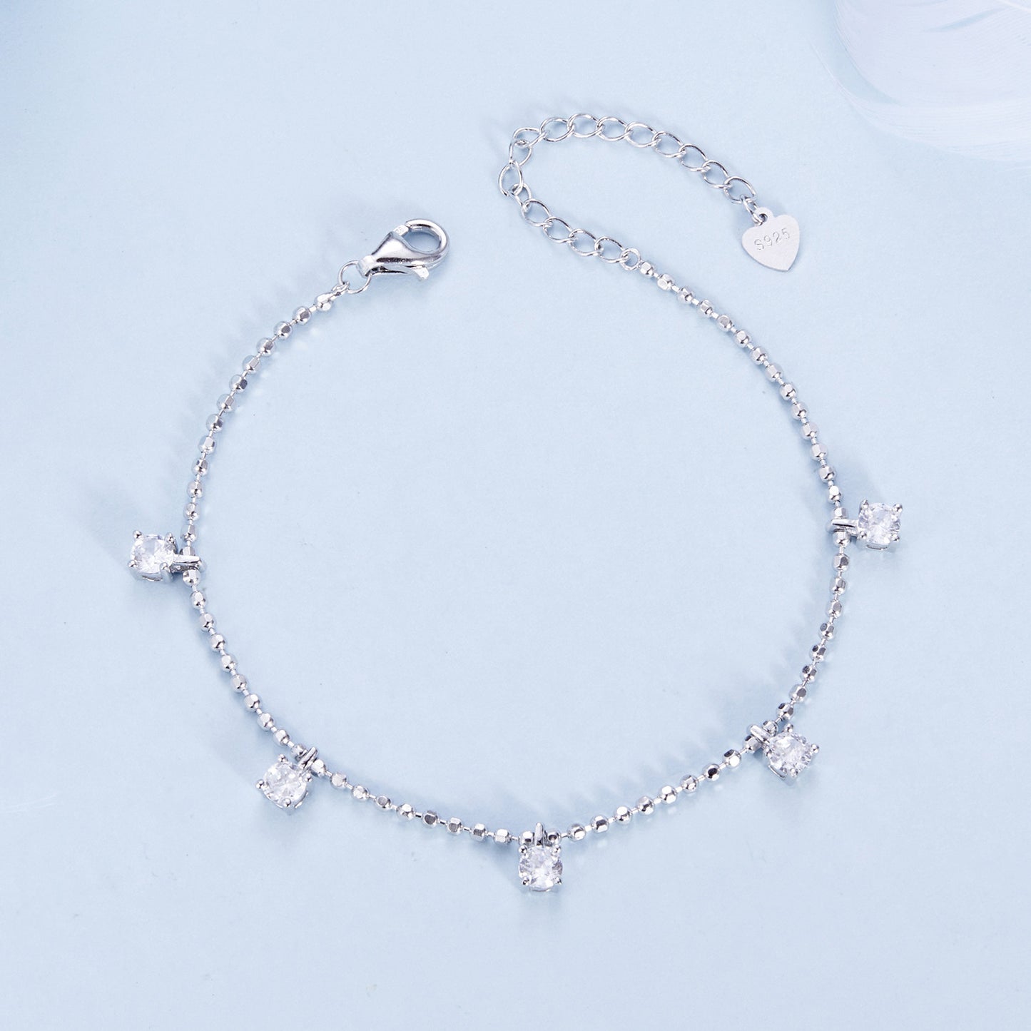 Cubic Zirconia Beaded Glitter Bracelet