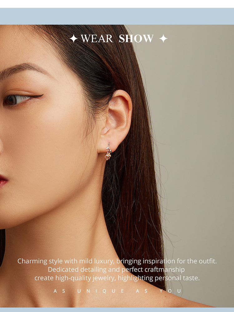 Rose Hoop Earrings