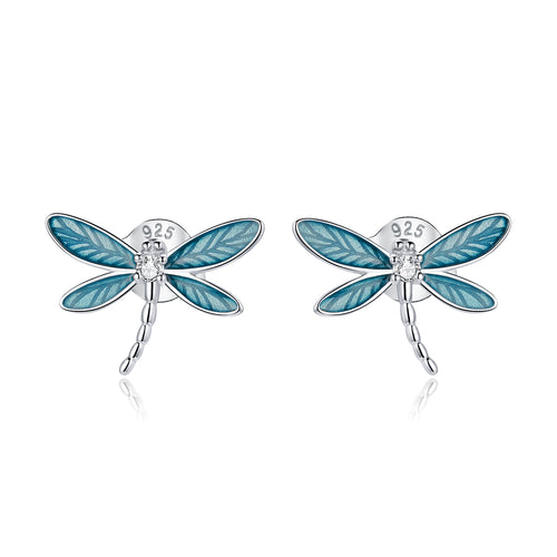 Compact Dragonfly Hoop Earrings