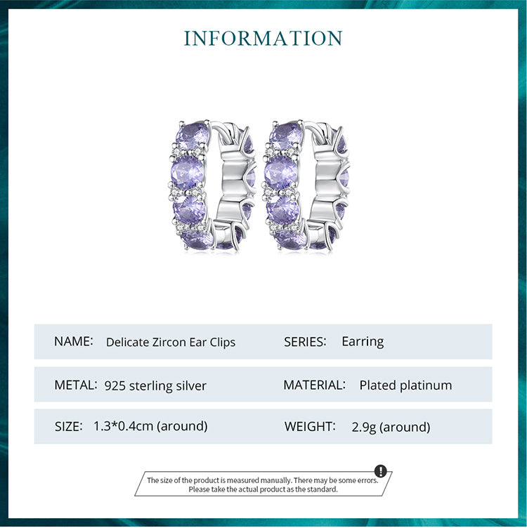 Elegant Zircon Clip-On Earrings