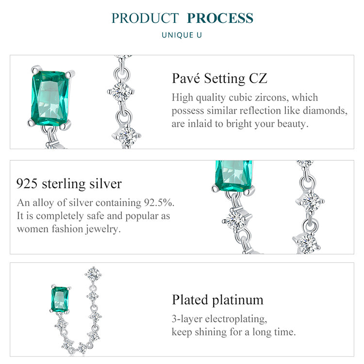 Double-piercing Chain Stud Earrings
