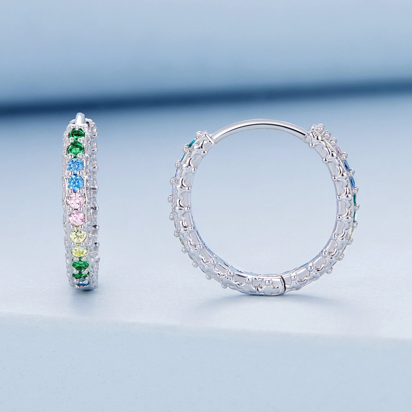 Patterned Cubic Zirconia Clip Earrings