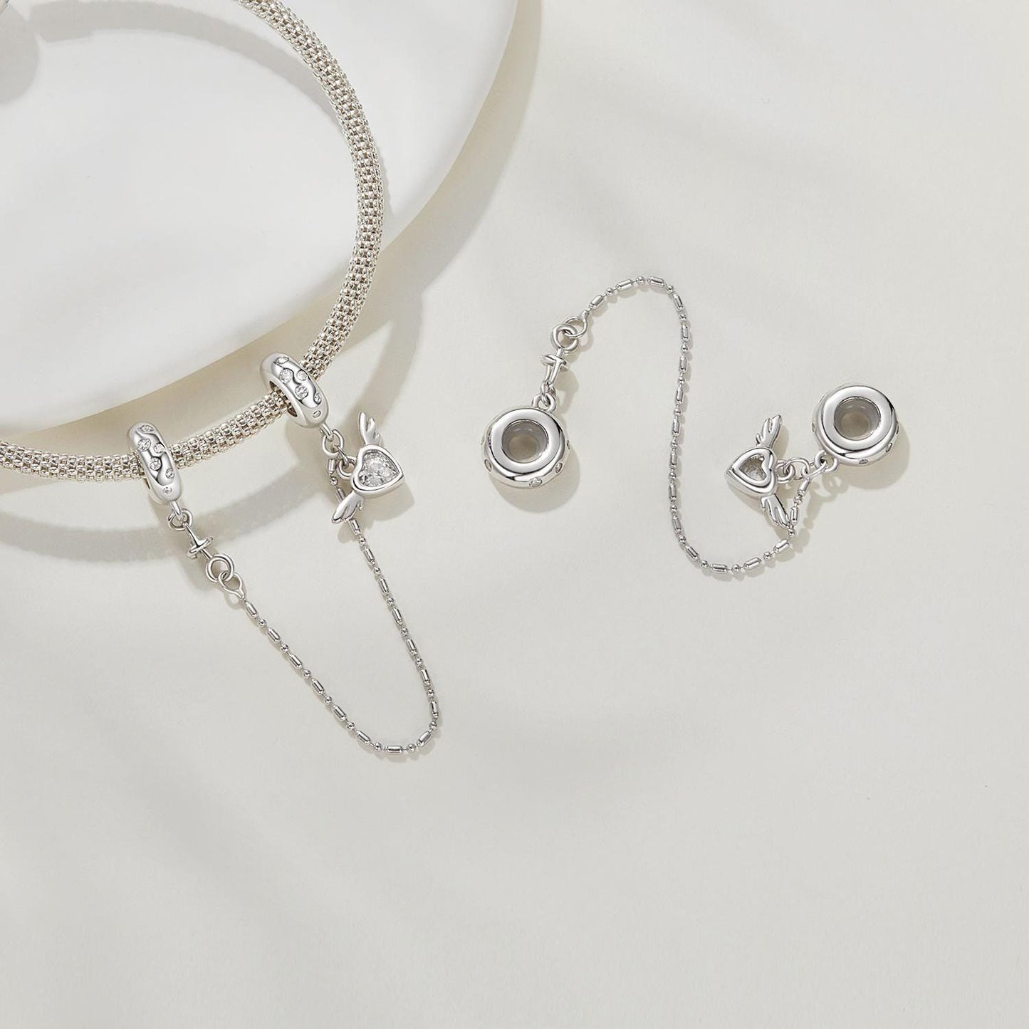 Heart Wing Safety Chain Charm