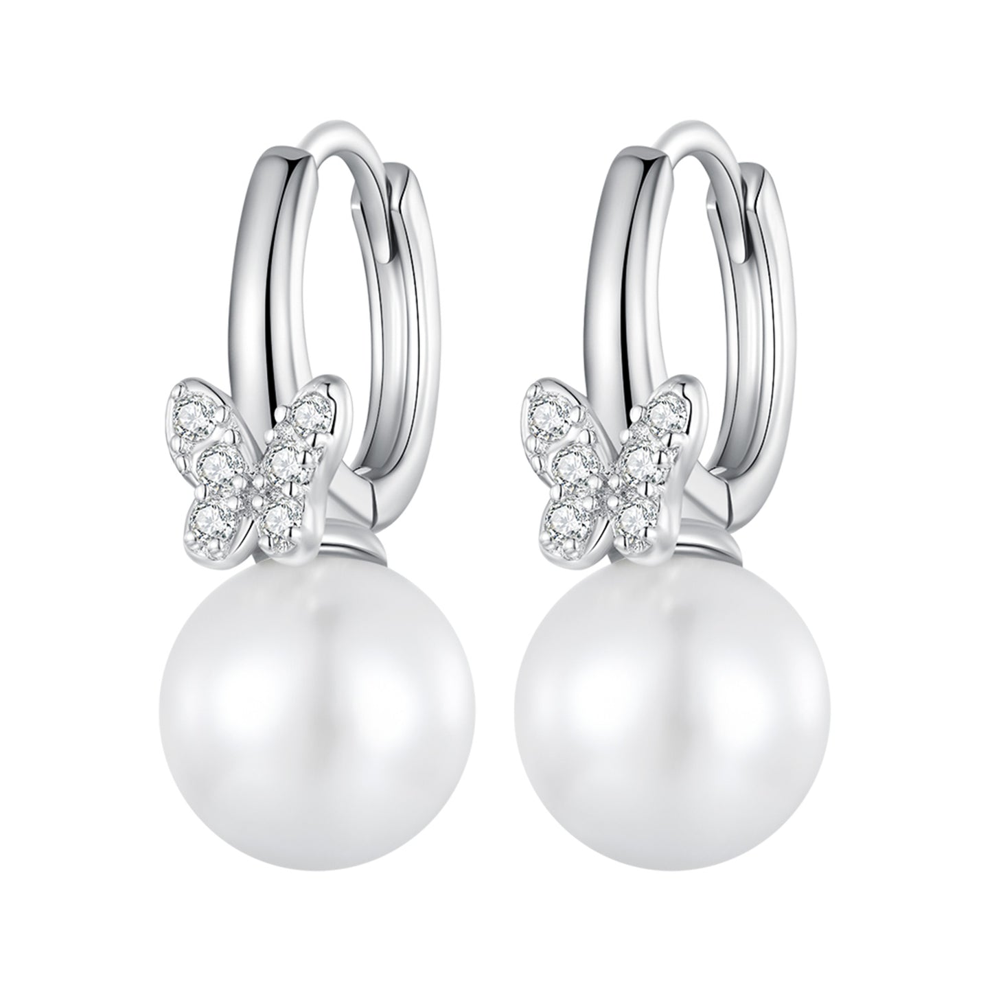 Butterfly Pearl Clip-On Earrings