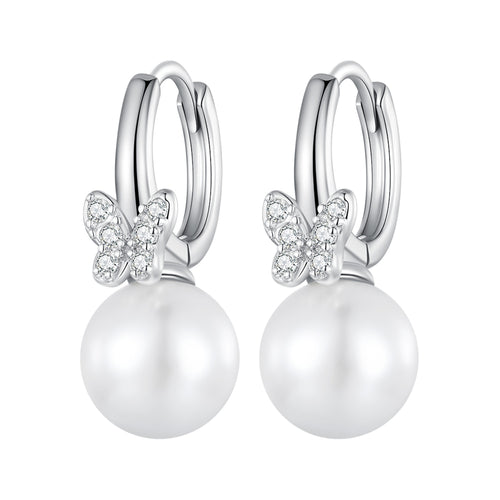 Butterfly Pearl Clip-On Earrings