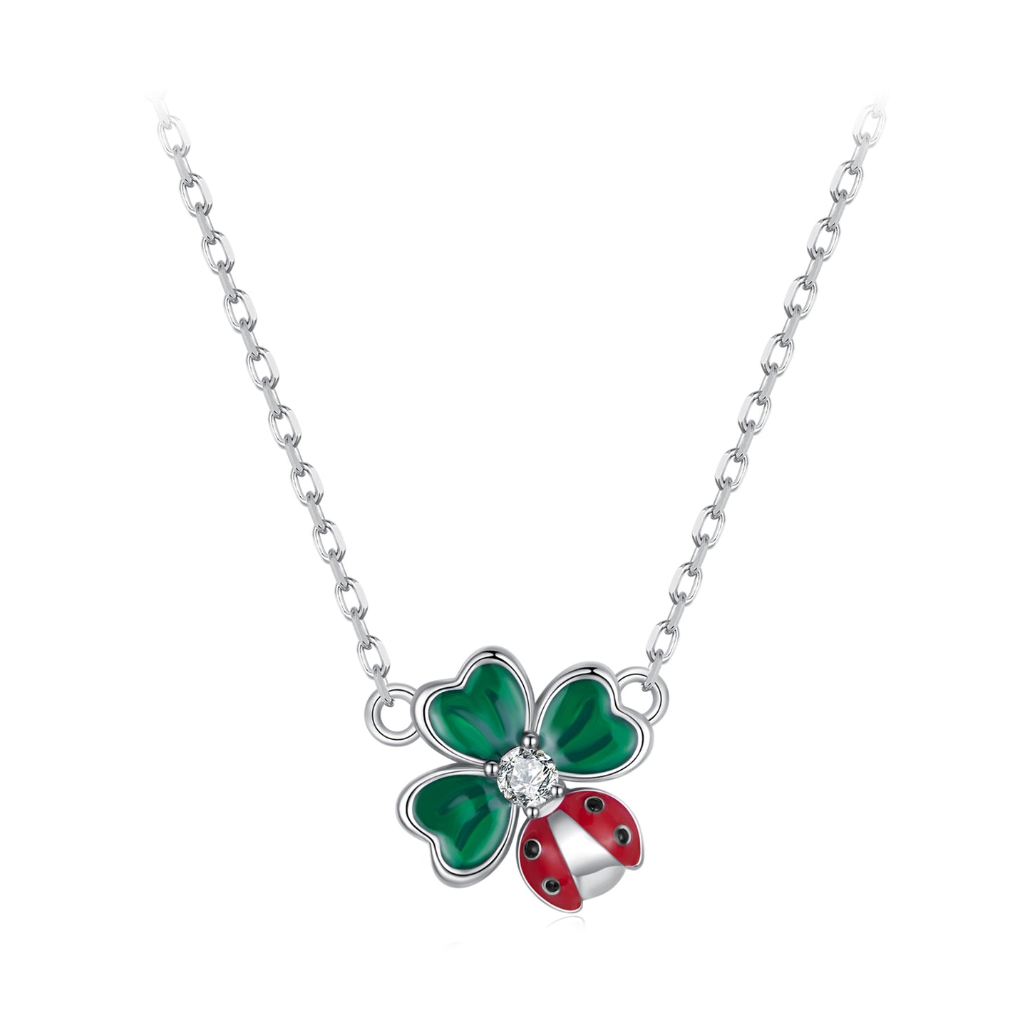 Clover and Ladybug Necklace