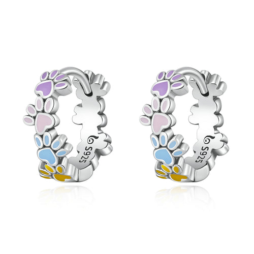 Colorful Paw Stud Earrings