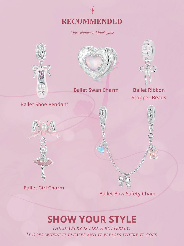 Ballet Bow Safety Chain Charm