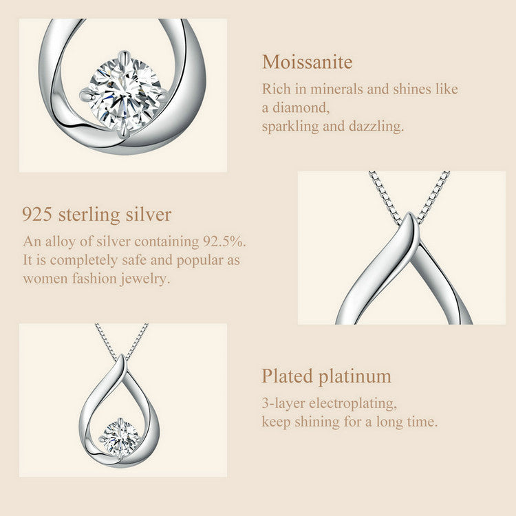 Teardrop Moissanite Necklace