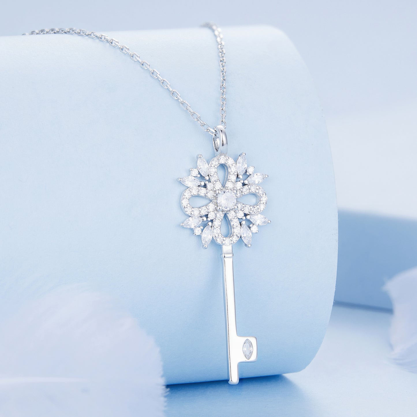 Snowflake Key Necklace