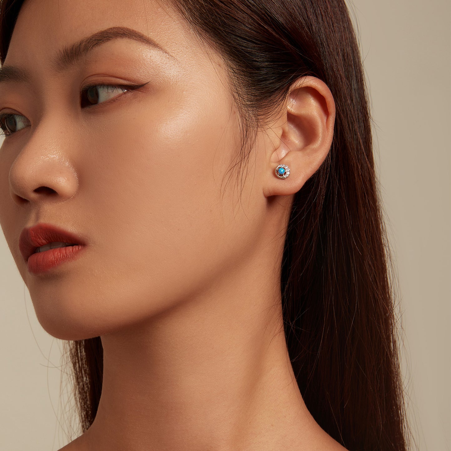 Star and Moon Stud Earrings