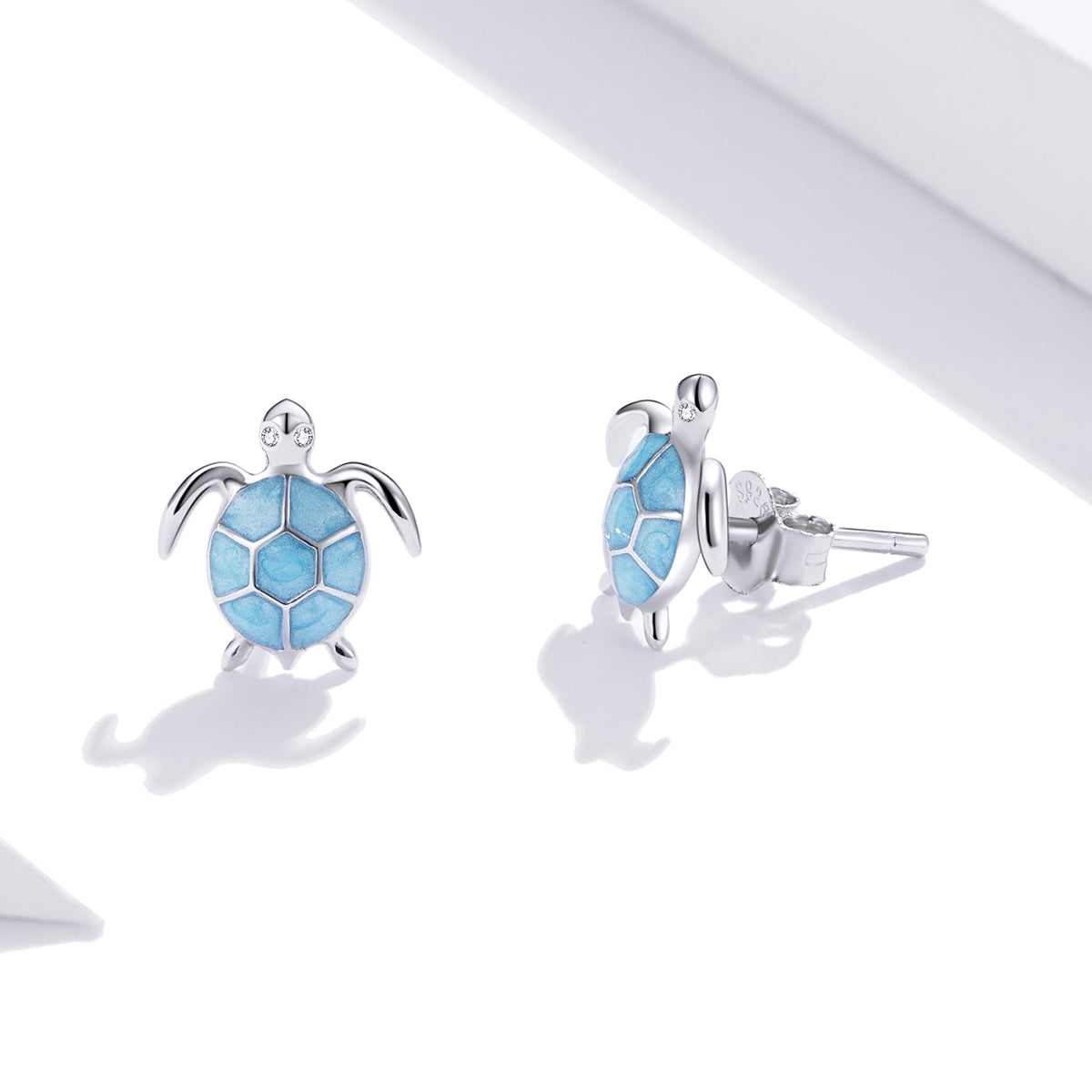 Blue Turtle Stud Earrings