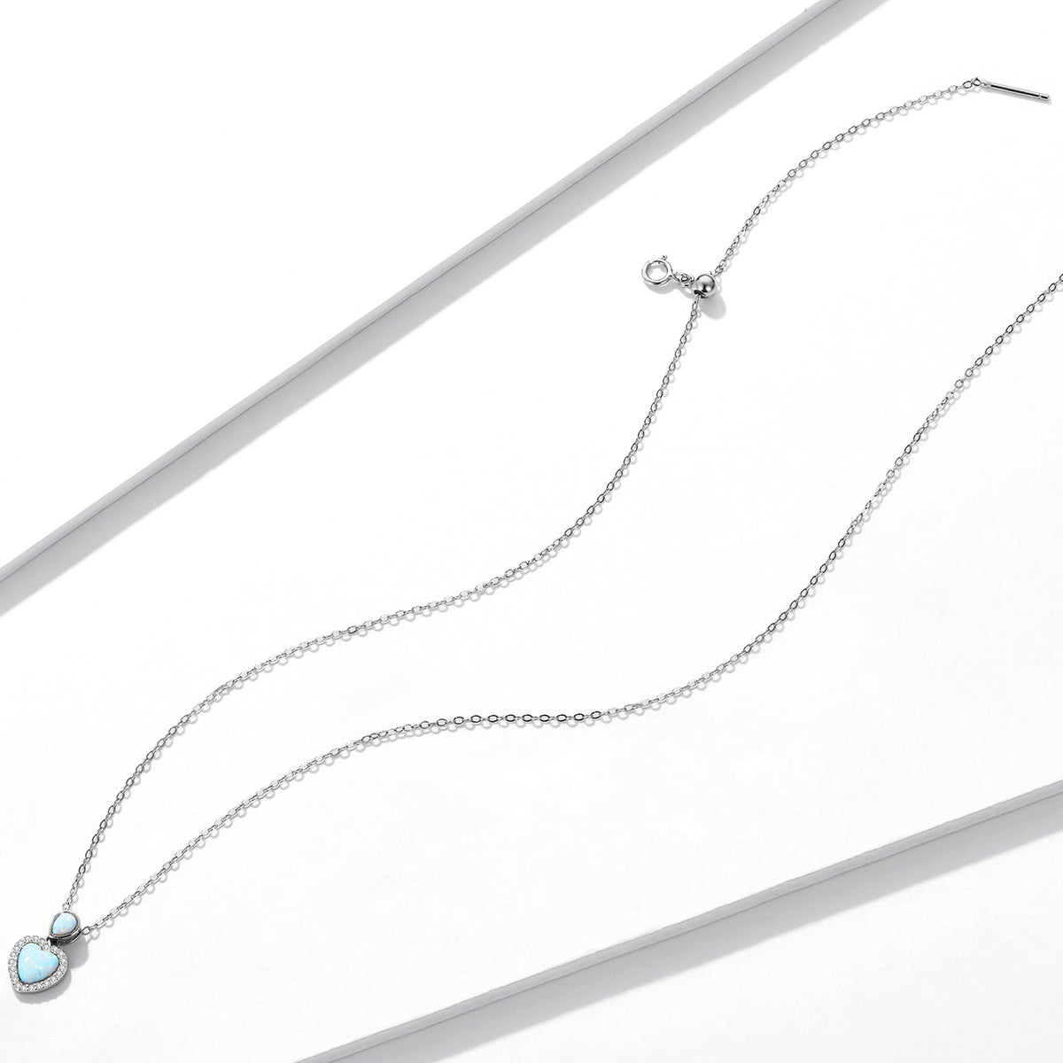 Opalized Heart Pendant Necklace