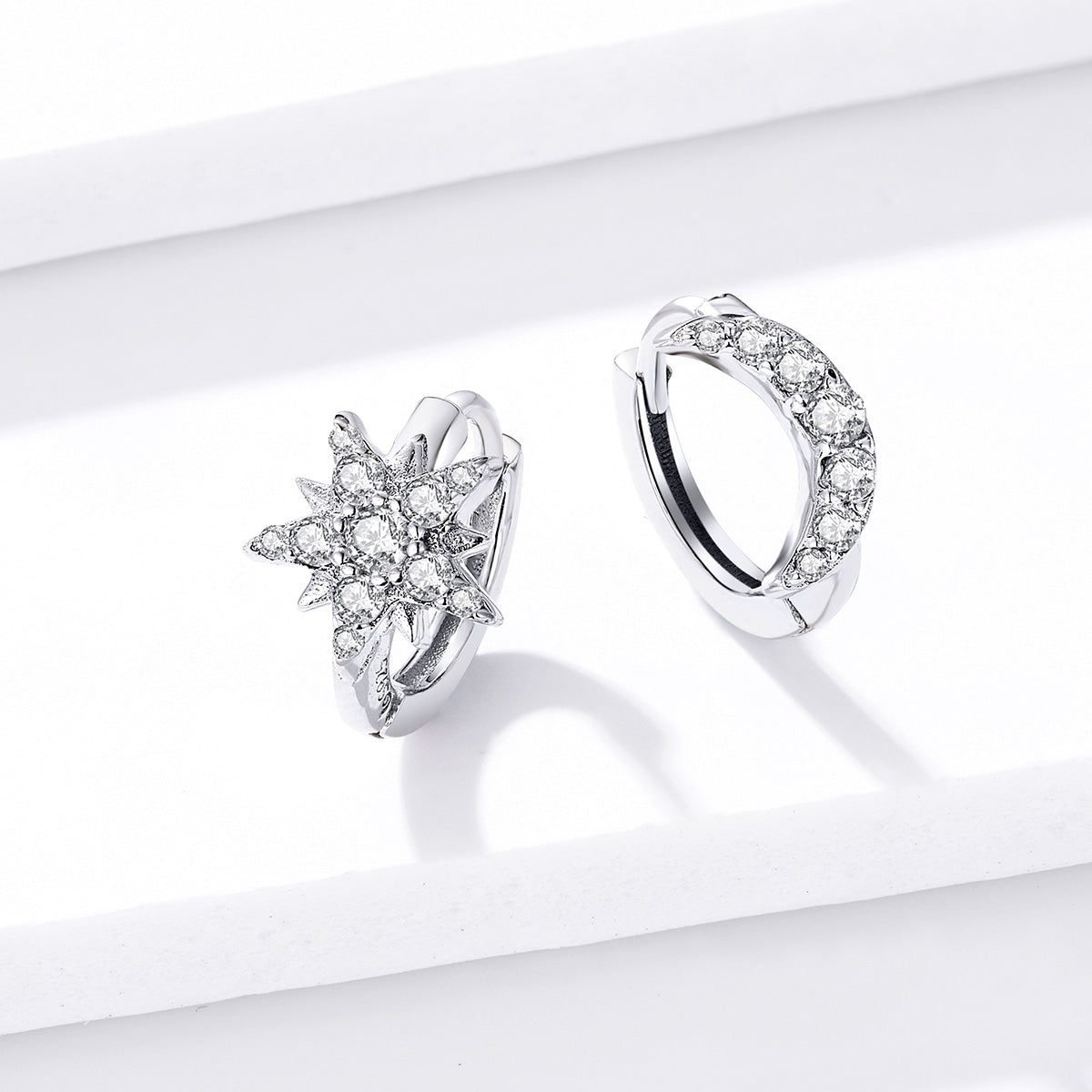 Star Moon Stud Earrings