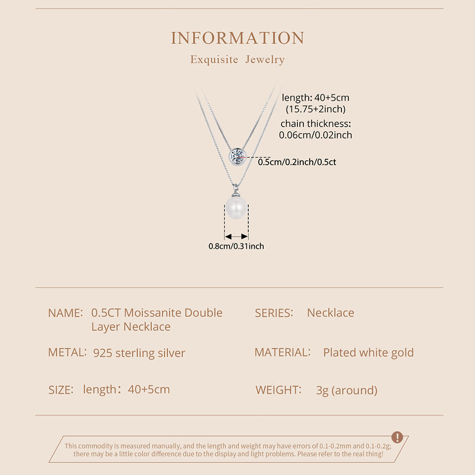 0.5 Carat Double-Layer Moissanite Necklace