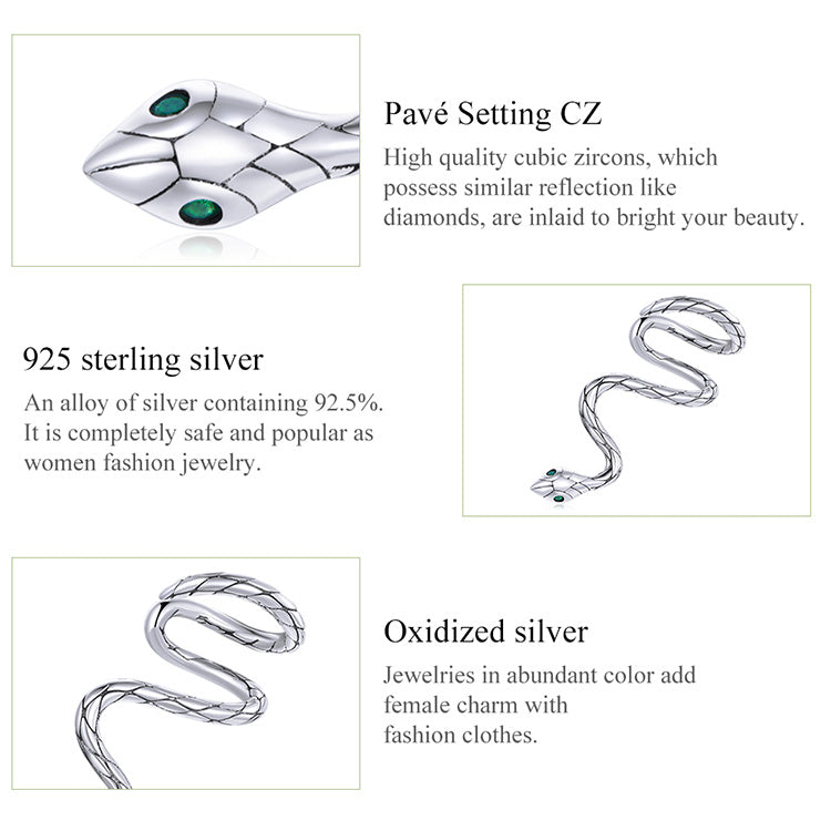 Mystical Snake Clip Earrings