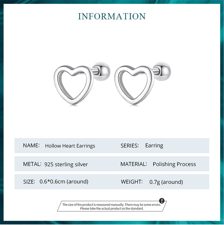 Hollow Heart Stud Earrings