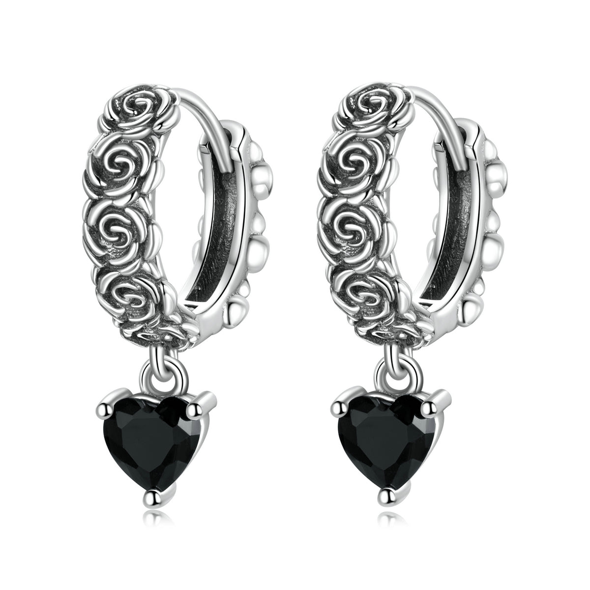 Dark Rose Stud Earrings