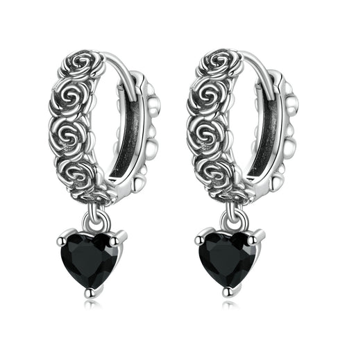 Dark Rose Stud Earrings