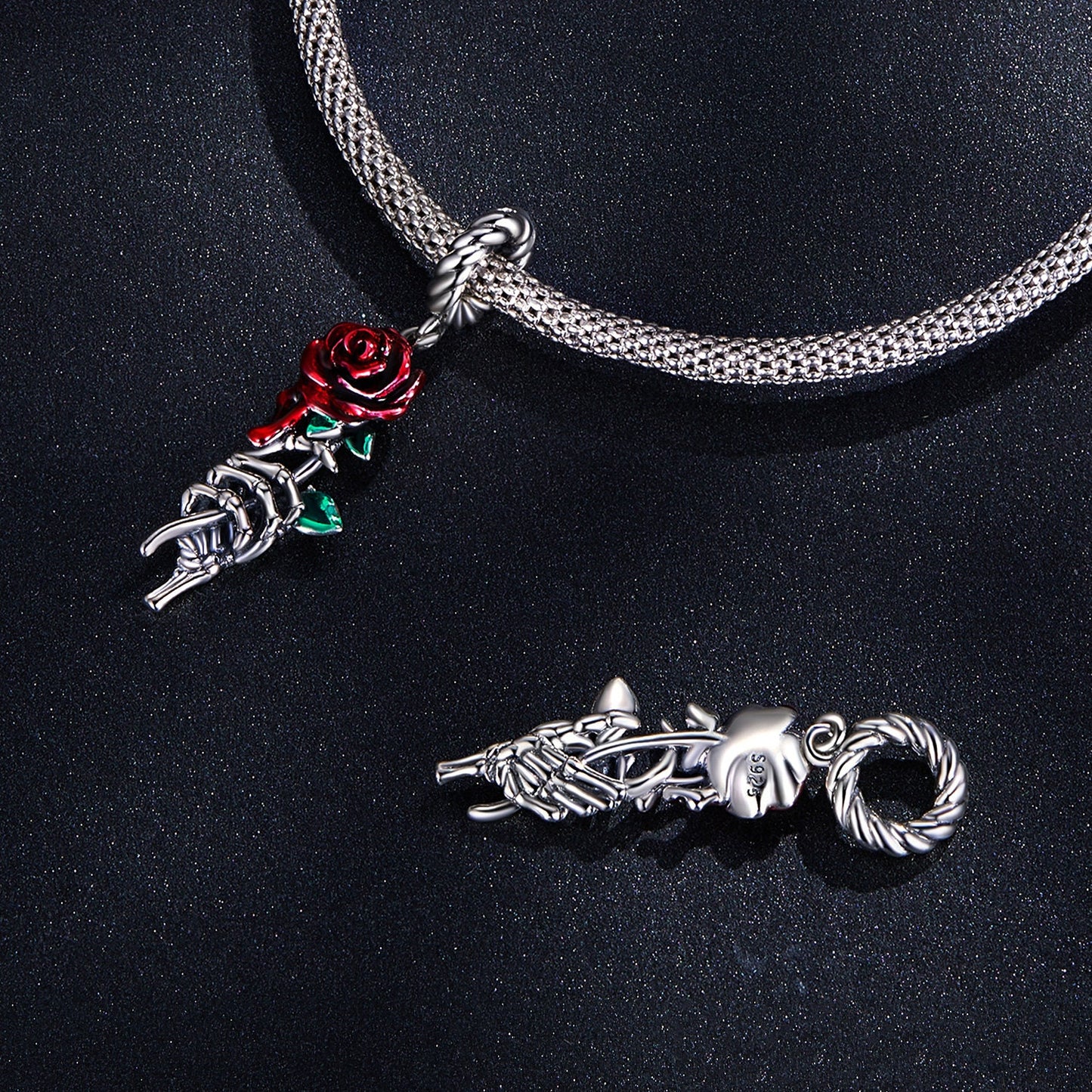 Blood Rose Pendant Charm