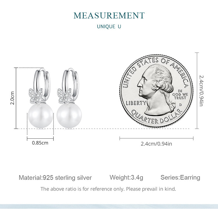 Butterfly Pearl Clip-On Earrings