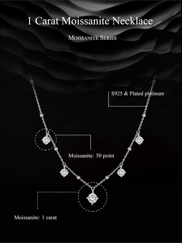 Sparkling Moissanite Collarbone Necklace