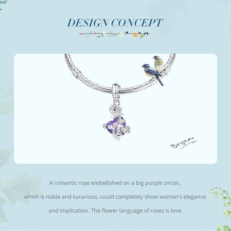 Rose Hanging Bead Charm